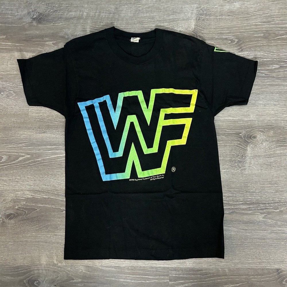 Vintage WWF 90s BLOCK LOGO Wrestling Tee Shirt Screen Stars Large RARE